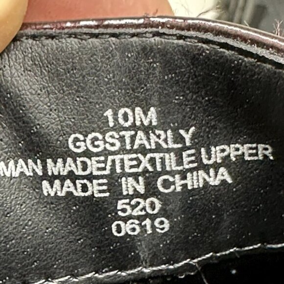 Guess Platform Ankle Boots Dark Red Patent Faux Leather 10M Chunky - Picture 11 of 13